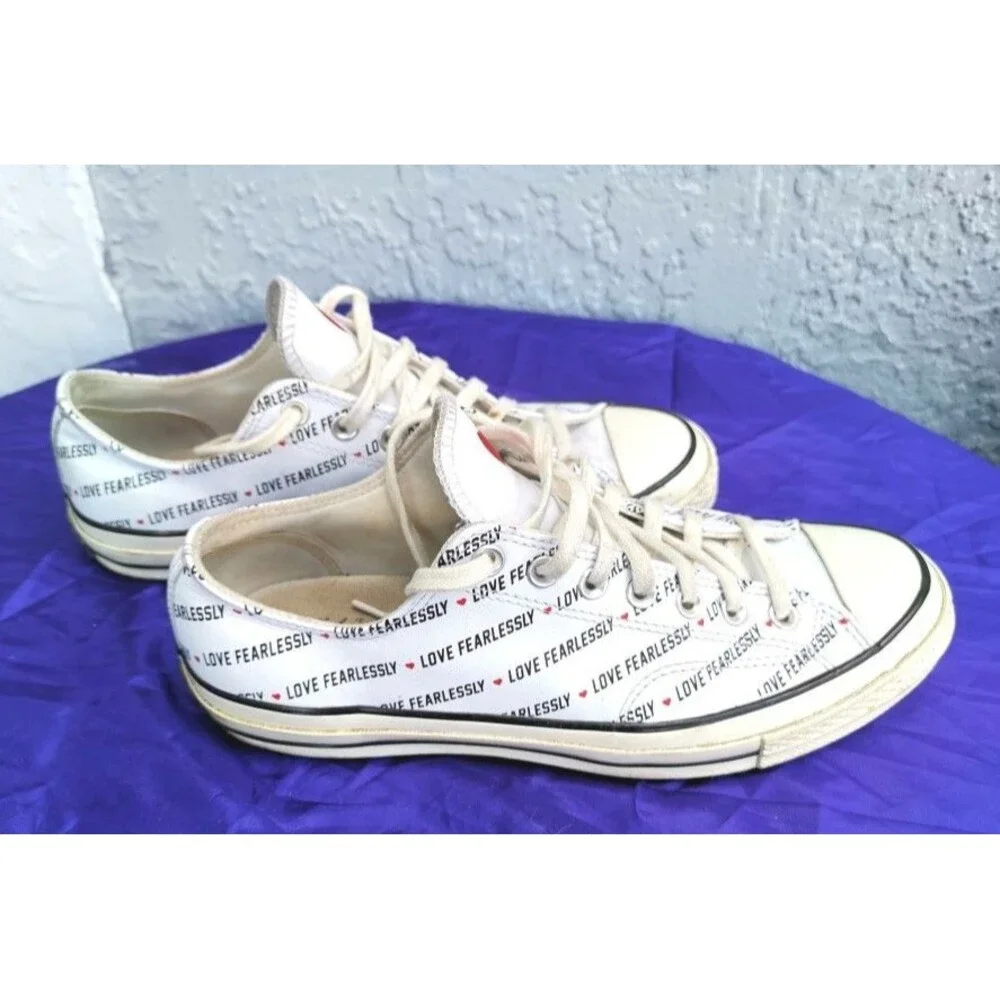Men's Converse Love Fearlessly Chucks 70 Ox White Sneakers Size 10 # 167346C